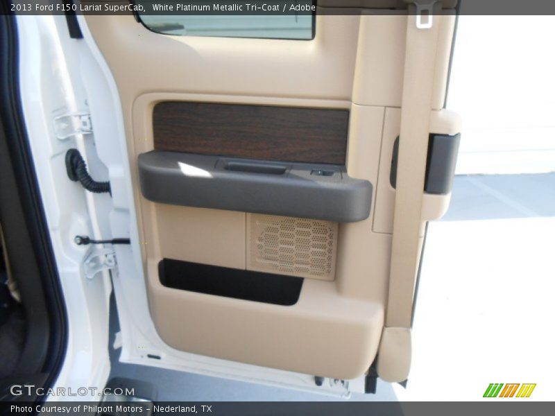 White Platinum Metallic Tri-Coat / Adobe 2013 Ford F150 Lariat SuperCab