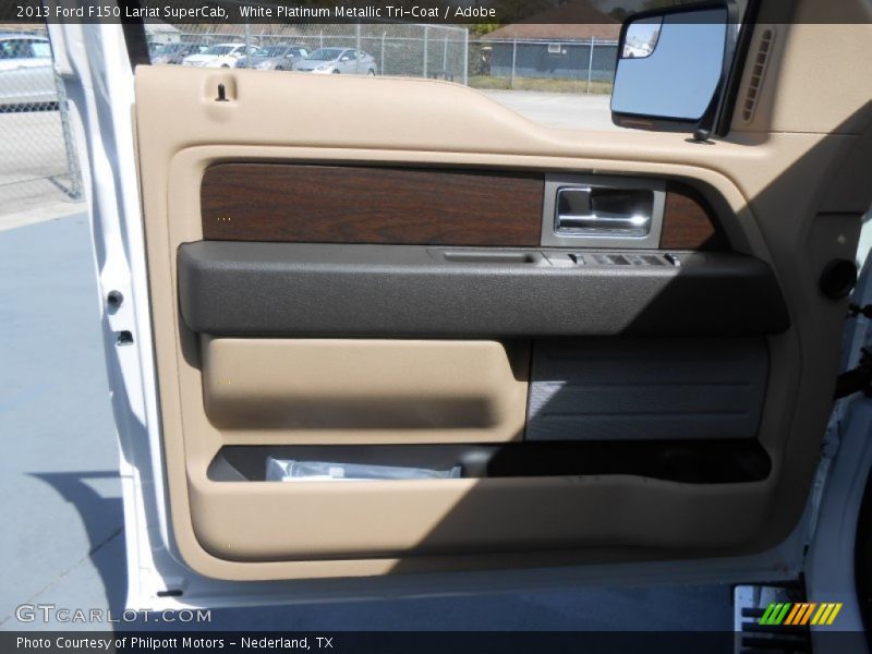 White Platinum Metallic Tri-Coat / Adobe 2013 Ford F150 Lariat SuperCab