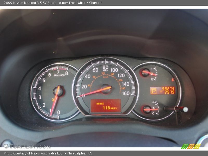 Winter Frost White / Charcoal 2009 Nissan Maxima 3.5 SV Sport