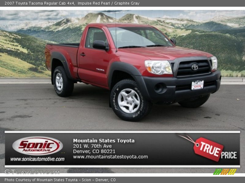 Impulse Red Pearl / Graphite Gray 2007 Toyota Tacoma Regular Cab 4x4