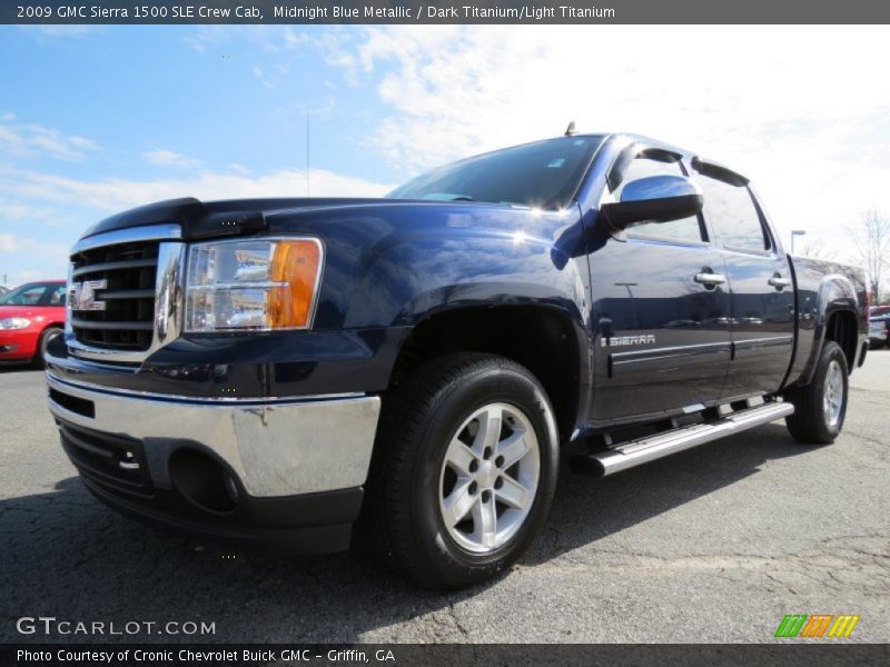 Midnight Blue Metallic / Dark Titanium/Light Titanium 2009 GMC Sierra 1500 SLE Crew Cab