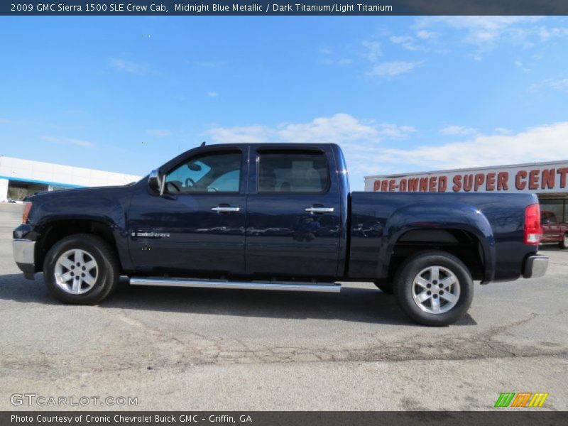 Midnight Blue Metallic / Dark Titanium/Light Titanium 2009 GMC Sierra 1500 SLE Crew Cab