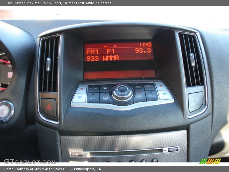 Winter Frost White / Charcoal 2009 Nissan Maxima 3.5 SV Sport