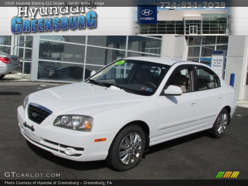 Nordic White / Beige 2006 Hyundai Elantra GLS Sedan