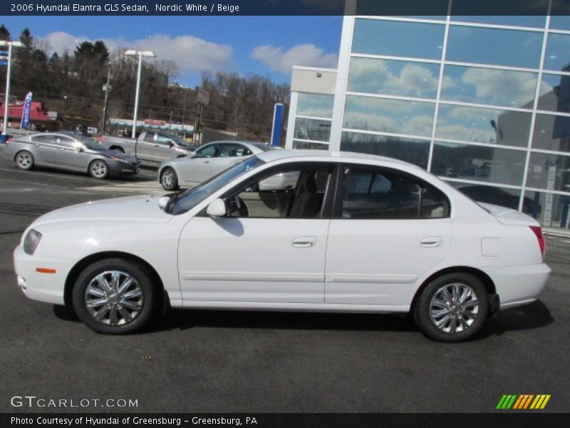 Nordic White / Beige 2006 Hyundai Elantra GLS Sedan