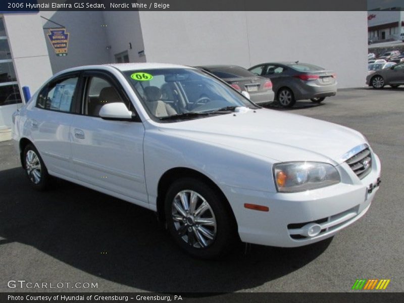 Nordic White / Beige 2006 Hyundai Elantra GLS Sedan
