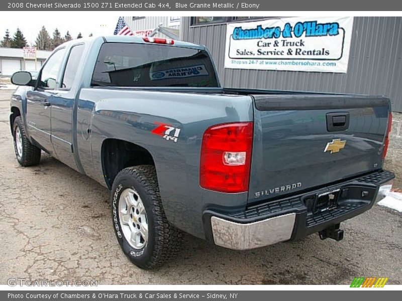 Blue Granite Metallic / Ebony 2008 Chevrolet Silverado 1500 Z71 Extended Cab 4x4