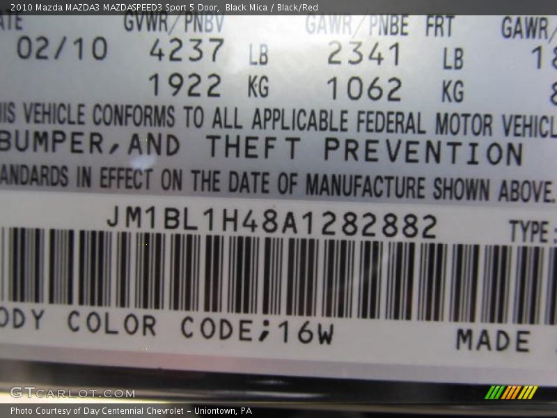 Black Mica / Black/Red 2010 Mazda MAZDA3 MAZDASPEED3 Sport 5 Door