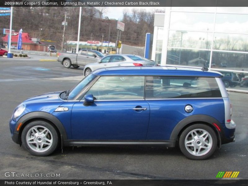 Lightning Blue Metallic / Checkered Carbon Black/Black 2009 Mini Cooper S Clubman