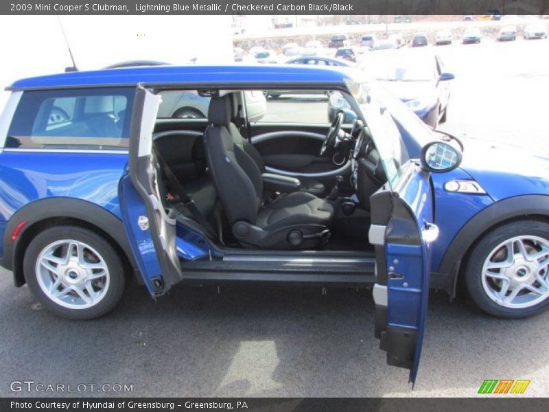 Lightning Blue Metallic / Checkered Carbon Black/Black 2009 Mini Cooper S Clubman