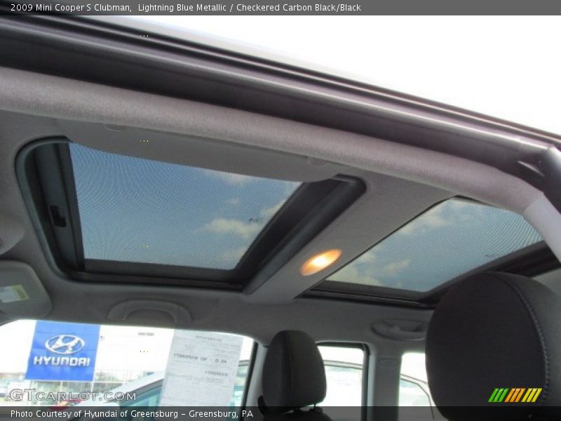 Lightning Blue Metallic / Checkered Carbon Black/Black 2009 Mini Cooper S Clubman