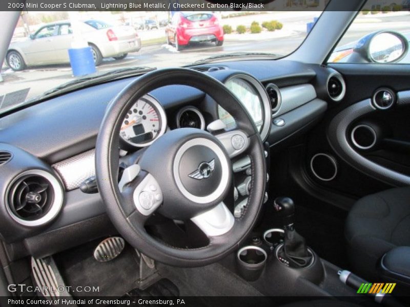Lightning Blue Metallic / Checkered Carbon Black/Black 2009 Mini Cooper S Clubman