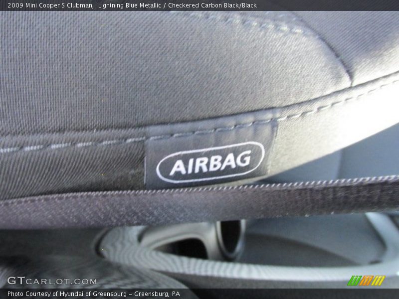 Lightning Blue Metallic / Checkered Carbon Black/Black 2009 Mini Cooper S Clubman