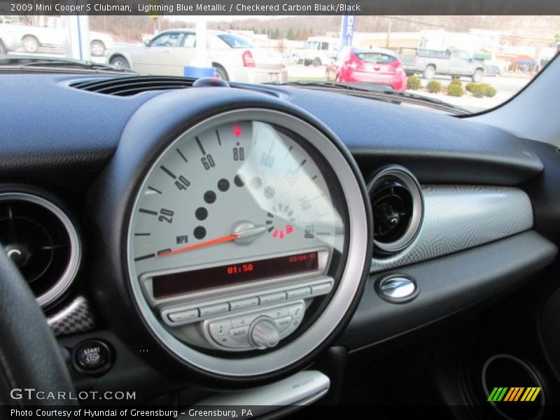 Lightning Blue Metallic / Checkered Carbon Black/Black 2009 Mini Cooper S Clubman