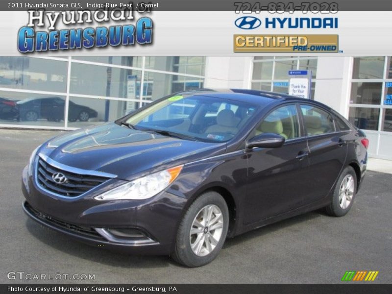 Indigo Blue Pearl / Camel 2011 Hyundai Sonata GLS