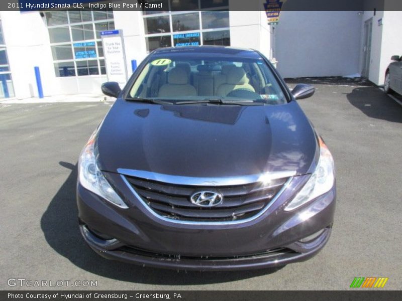 Indigo Blue Pearl / Camel 2011 Hyundai Sonata GLS