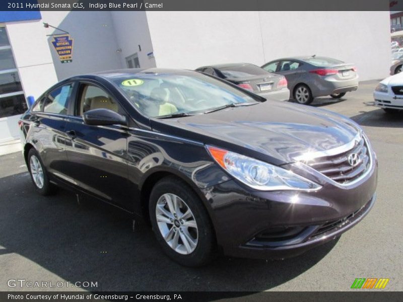 Indigo Blue Pearl / Camel 2011 Hyundai Sonata GLS