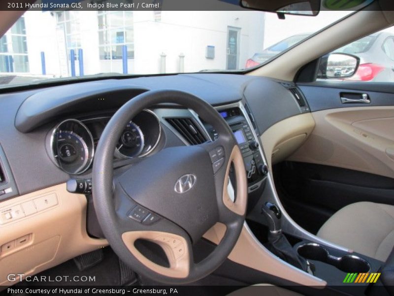 Indigo Blue Pearl / Camel 2011 Hyundai Sonata GLS