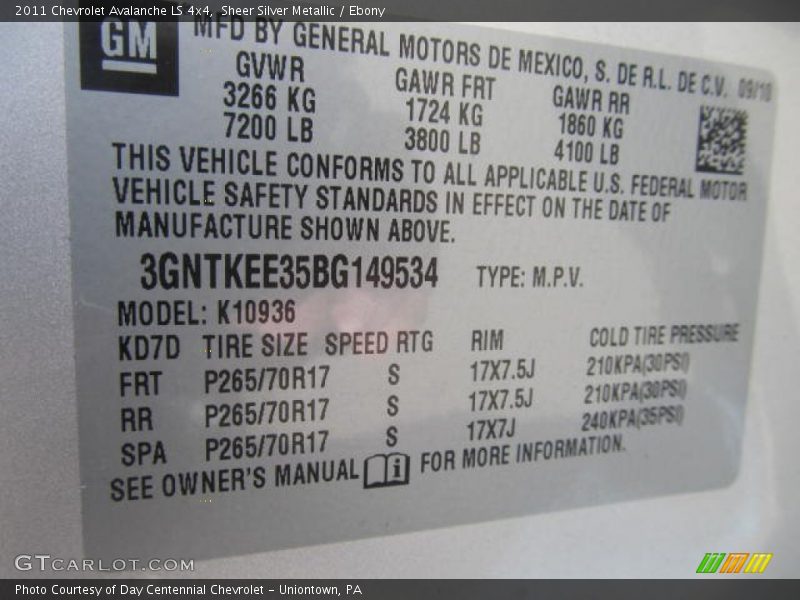 Sheer Silver Metallic / Ebony 2011 Chevrolet Avalanche LS 4x4
