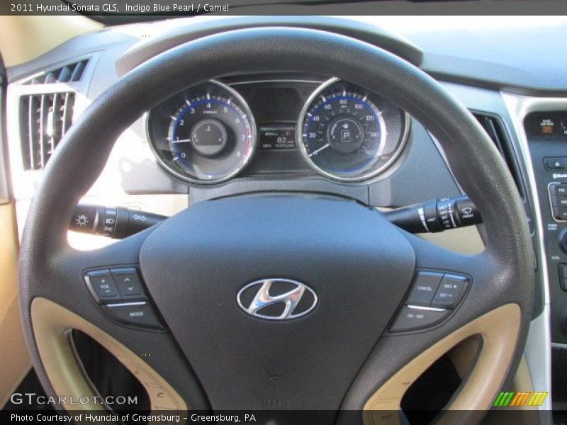 Indigo Blue Pearl / Camel 2011 Hyundai Sonata GLS