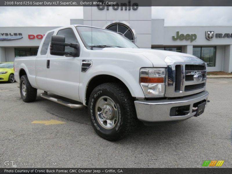 Oxford White / Camel 2008 Ford F250 Super Duty XLT SuperCab