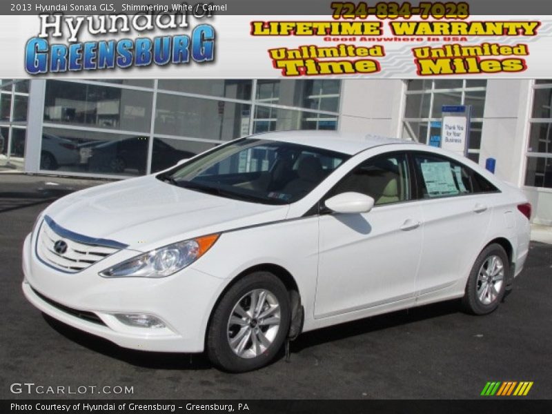 Shimmering White / Camel 2013 Hyundai Sonata GLS