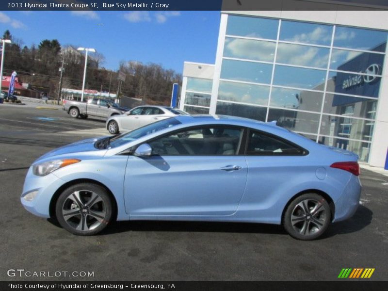 Blue Sky Metallic / Gray 2013 Hyundai Elantra Coupe SE
