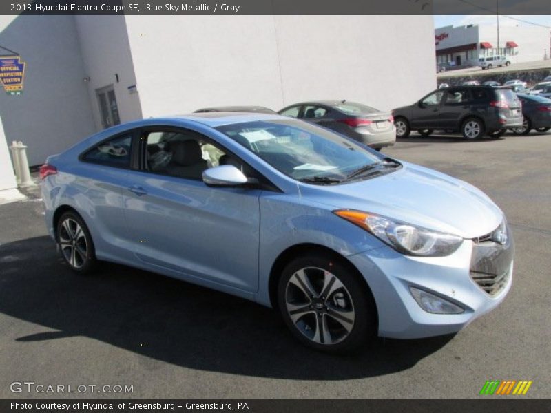 Blue Sky Metallic / Gray 2013 Hyundai Elantra Coupe SE