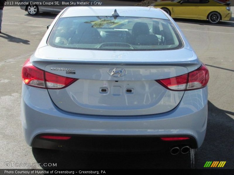 Blue Sky Metallic / Gray 2013 Hyundai Elantra Coupe SE