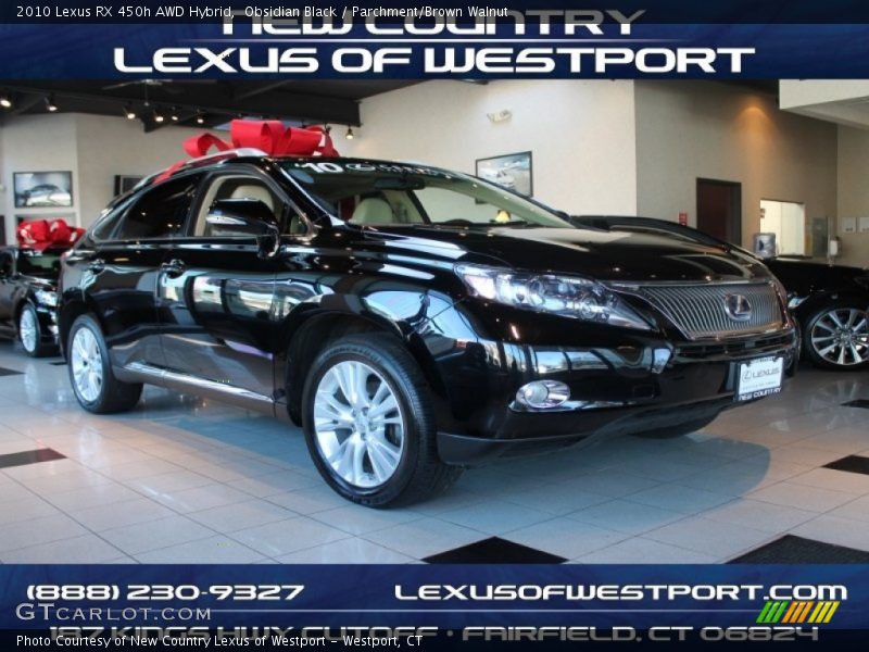 Obsidian Black / Parchment/Brown Walnut 2010 Lexus RX 450h AWD Hybrid