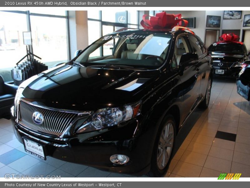 Obsidian Black / Parchment/Brown Walnut 2010 Lexus RX 450h AWD Hybrid
