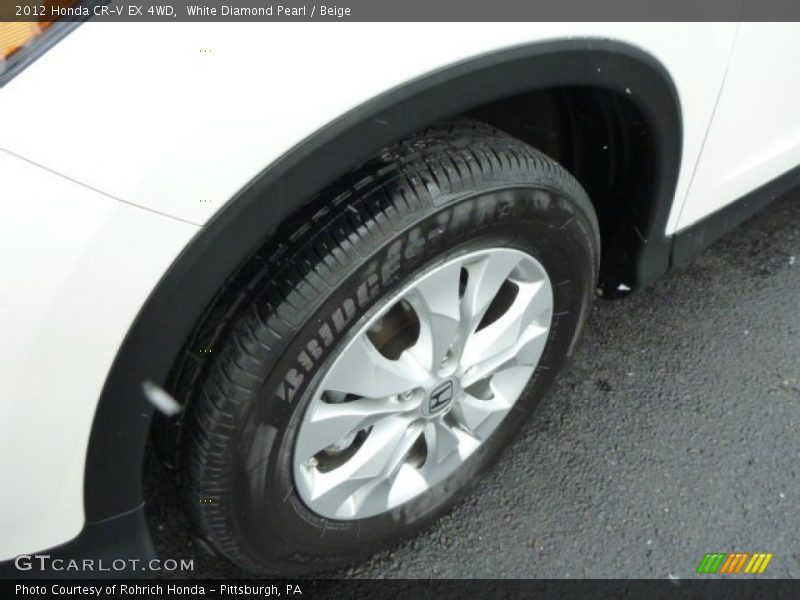 White Diamond Pearl / Beige 2012 Honda CR-V EX 4WD