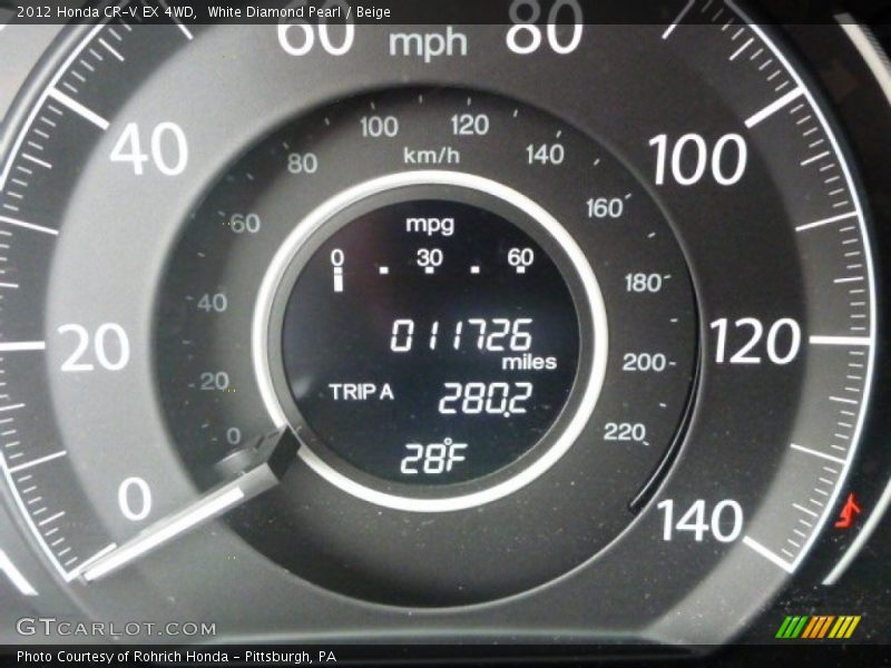 White Diamond Pearl / Beige 2012 Honda CR-V EX 4WD