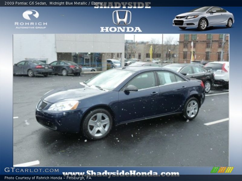 Midnight Blue Metallic / Ebony 2009 Pontiac G6 Sedan