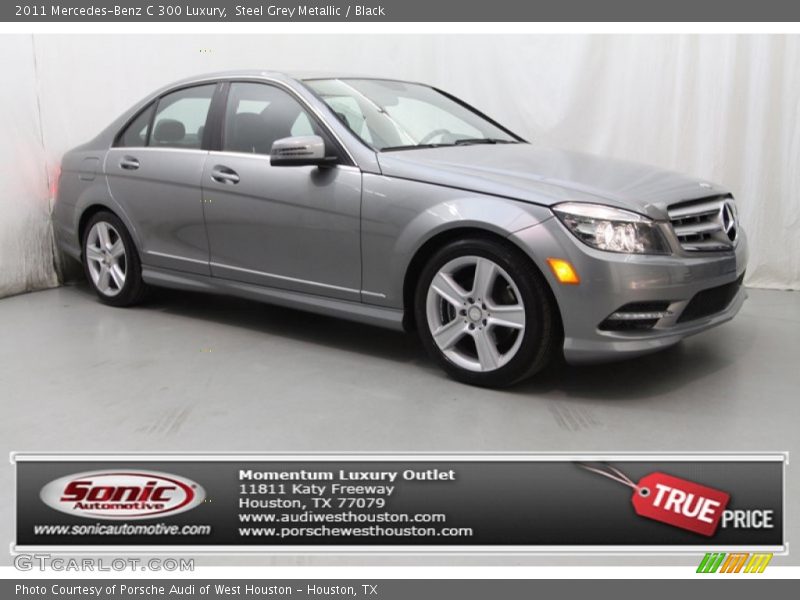 Steel Grey Metallic / Black 2011 Mercedes-Benz C 300 Luxury