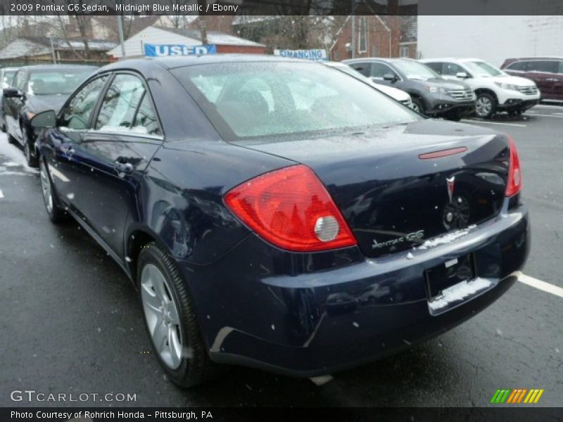 Midnight Blue Metallic / Ebony 2009 Pontiac G6 Sedan