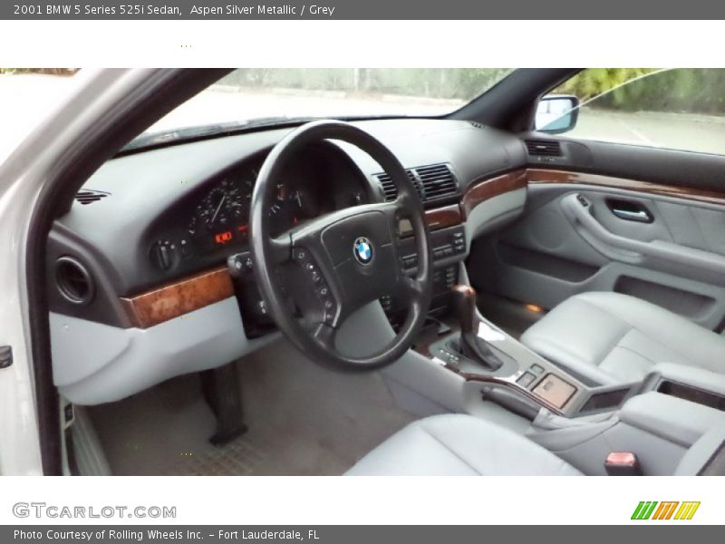 Aspen Silver Metallic / Grey 2001 BMW 5 Series 525i Sedan