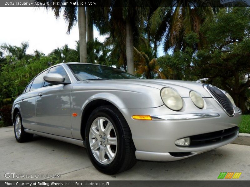 Platinum Metallic / Ivory 2003 Jaguar S-Type 3.0