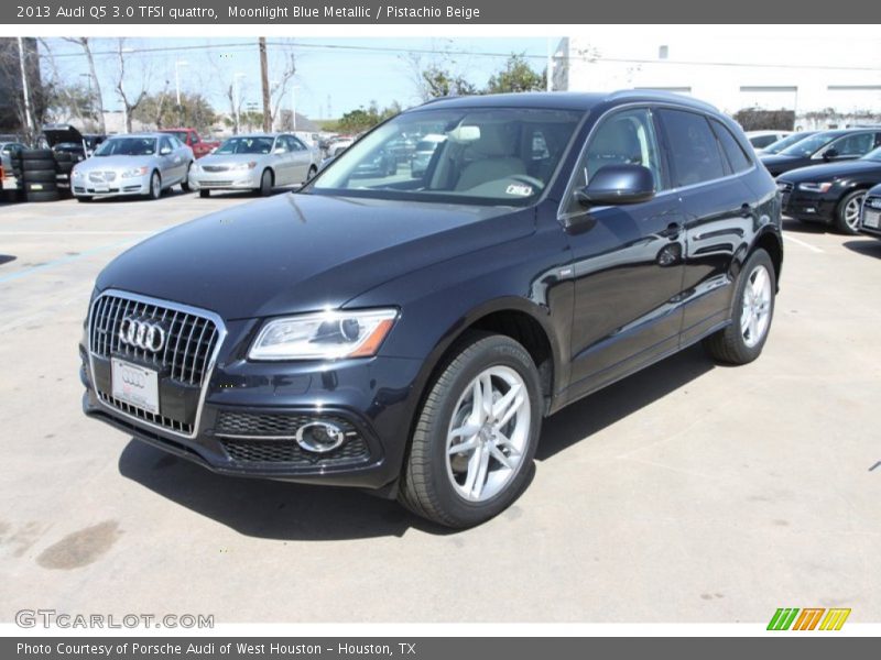 Moonlight Blue Metallic / Pistachio Beige 2013 Audi Q5 3.0 TFSI quattro