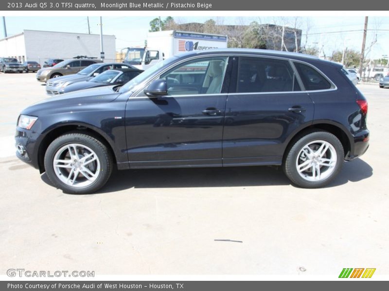Moonlight Blue Metallic / Pistachio Beige 2013 Audi Q5 3.0 TFSI quattro