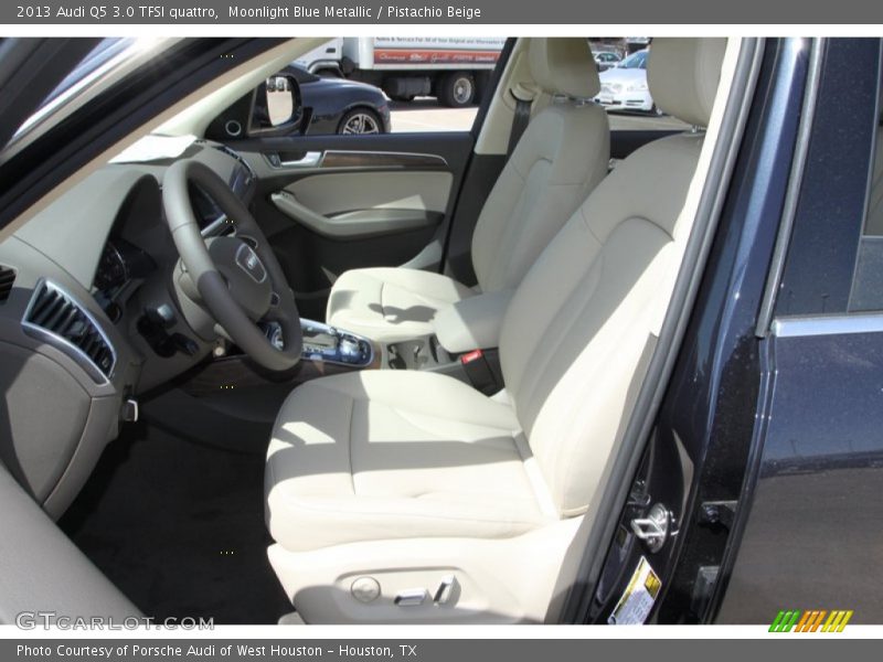 Moonlight Blue Metallic / Pistachio Beige 2013 Audi Q5 3.0 TFSI quattro