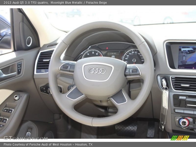 Moonlight Blue Metallic / Pistachio Beige 2013 Audi Q5 3.0 TFSI quattro