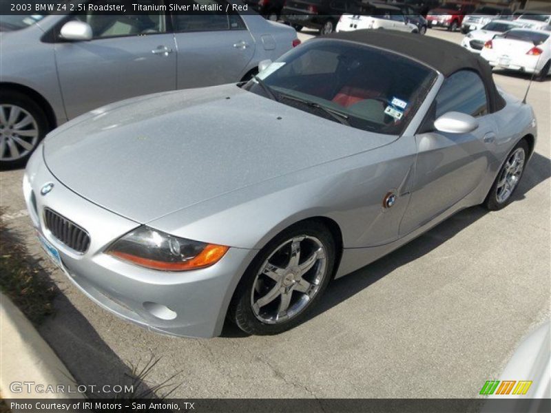 Titanium Silver Metallic / Red 2003 BMW Z4 2.5i Roadster