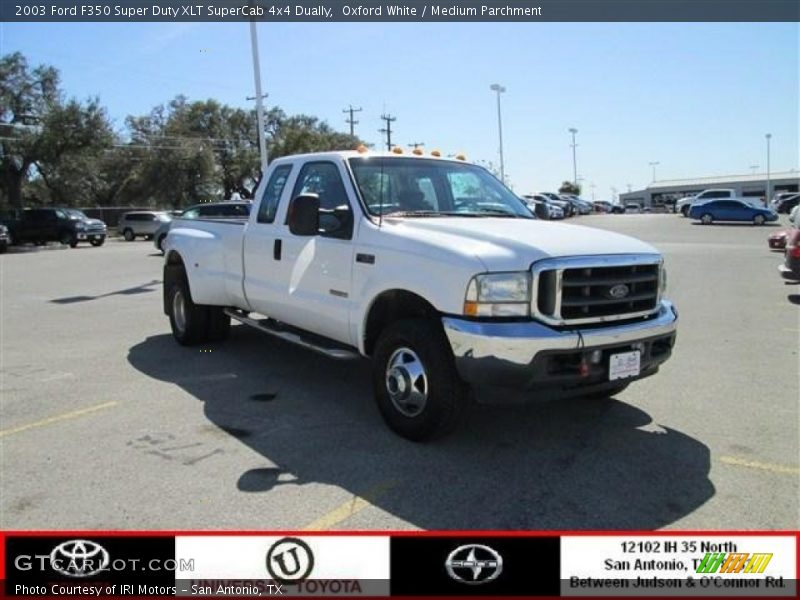 Oxford White / Medium Parchment 2003 Ford F350 Super Duty XLT SuperCab 4x4 Dually