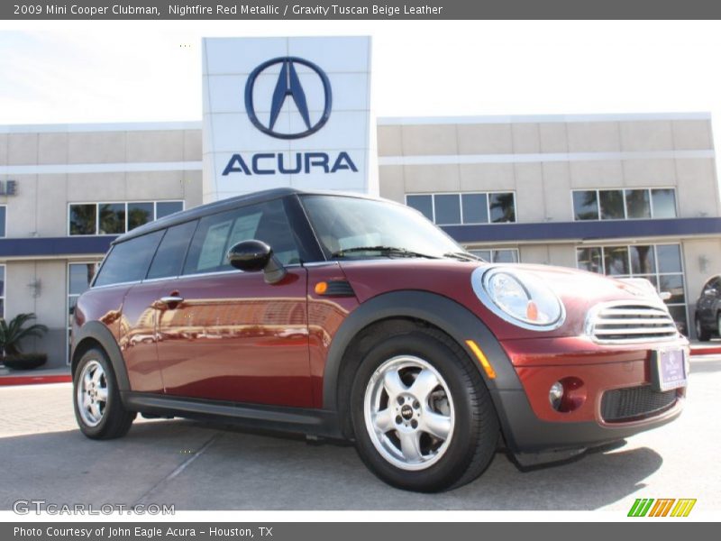 Nightfire Red Metallic / Gravity Tuscan Beige Leather 2009 Mini Cooper Clubman