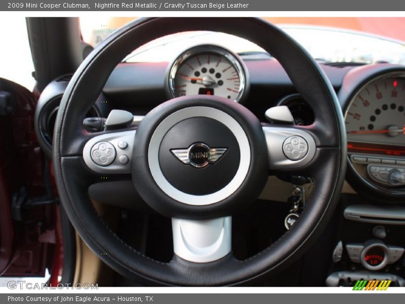 Nightfire Red Metallic / Gravity Tuscan Beige Leather 2009 Mini Cooper Clubman
