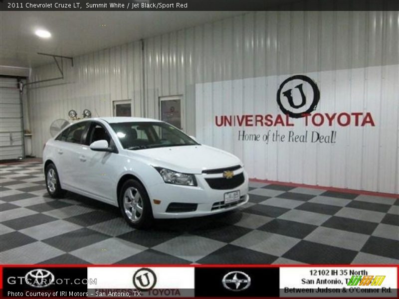 Summit White / Jet Black/Sport Red 2011 Chevrolet Cruze LT
