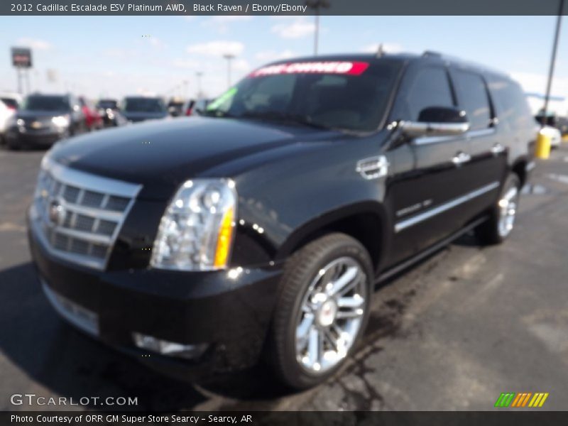 Black Raven / Ebony/Ebony 2012 Cadillac Escalade ESV Platinum AWD