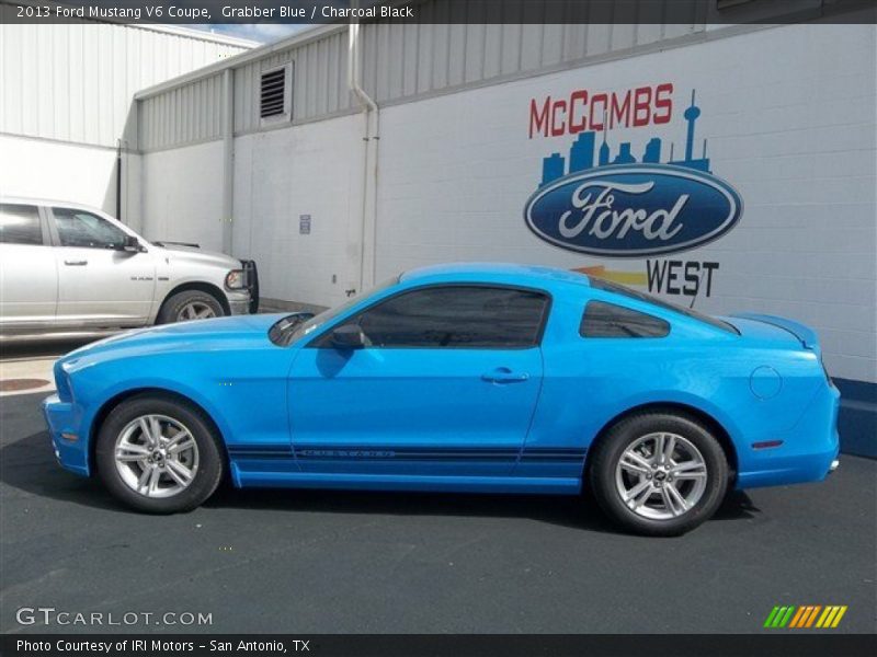 Grabber Blue / Charcoal Black 2013 Ford Mustang V6 Coupe