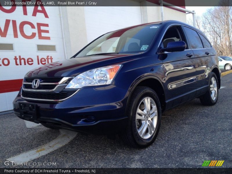 Royal Blue Pearl / Gray 2010 Honda CR-V EX-L AWD